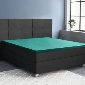Topper Satin Spannbettlaken Dunkelgrün 180 x 220 cm