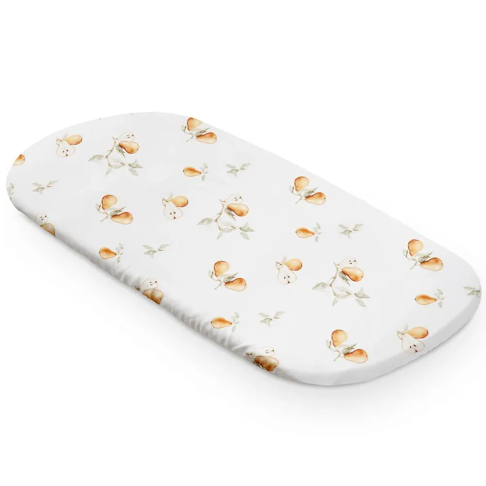 YOSOY Bamboo Spannbettlaken Kinderwagen 75x35 Birnen