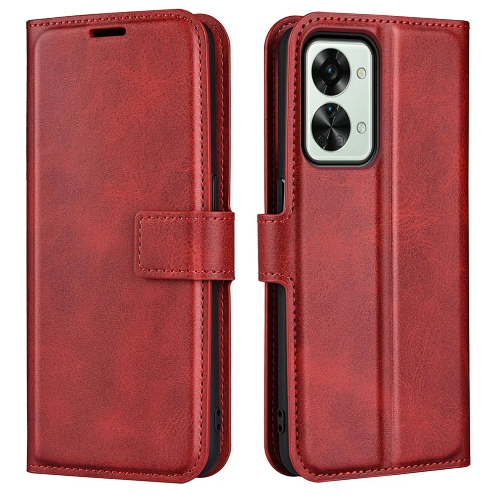Geldbeutel ähnlichen Stil, Lederhülle für OnePlus Nord 2T - Rot