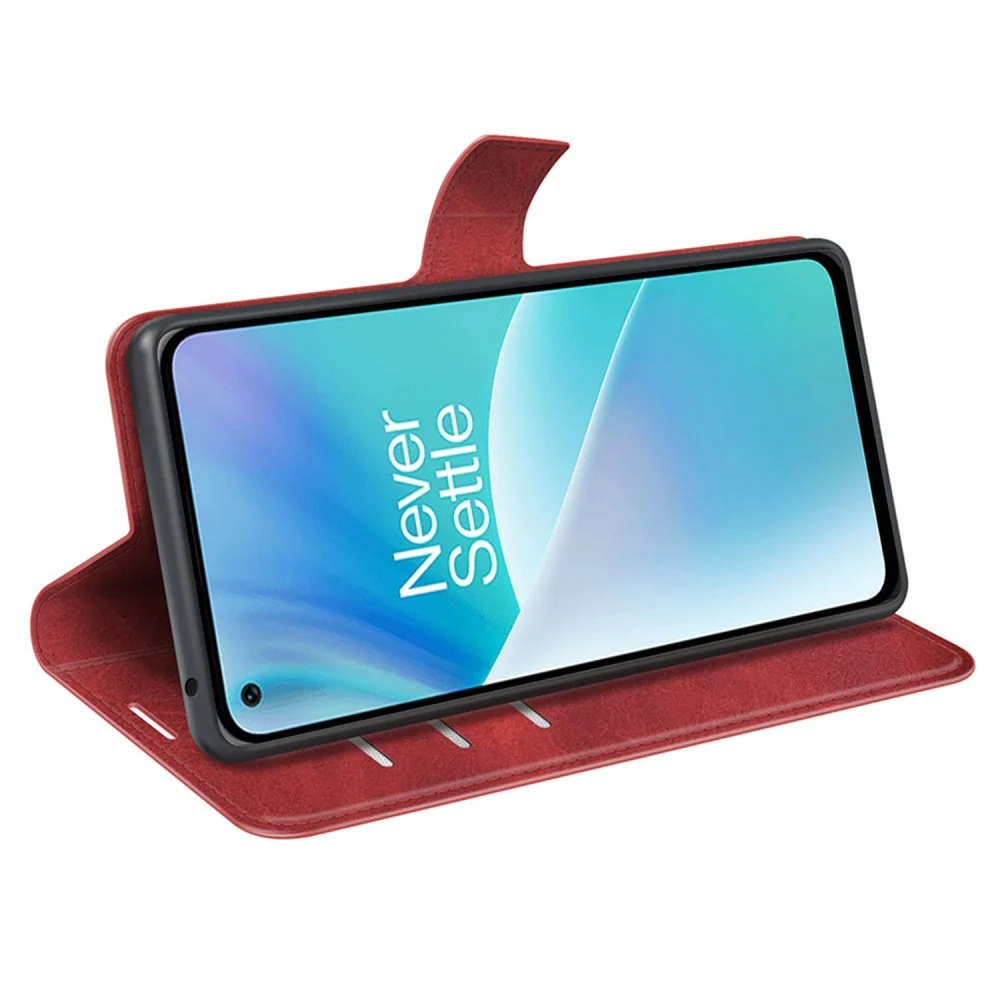 Geldbeutel ähnlichen Stil, Lederhülle für OnePlus Nord 2T - Rot