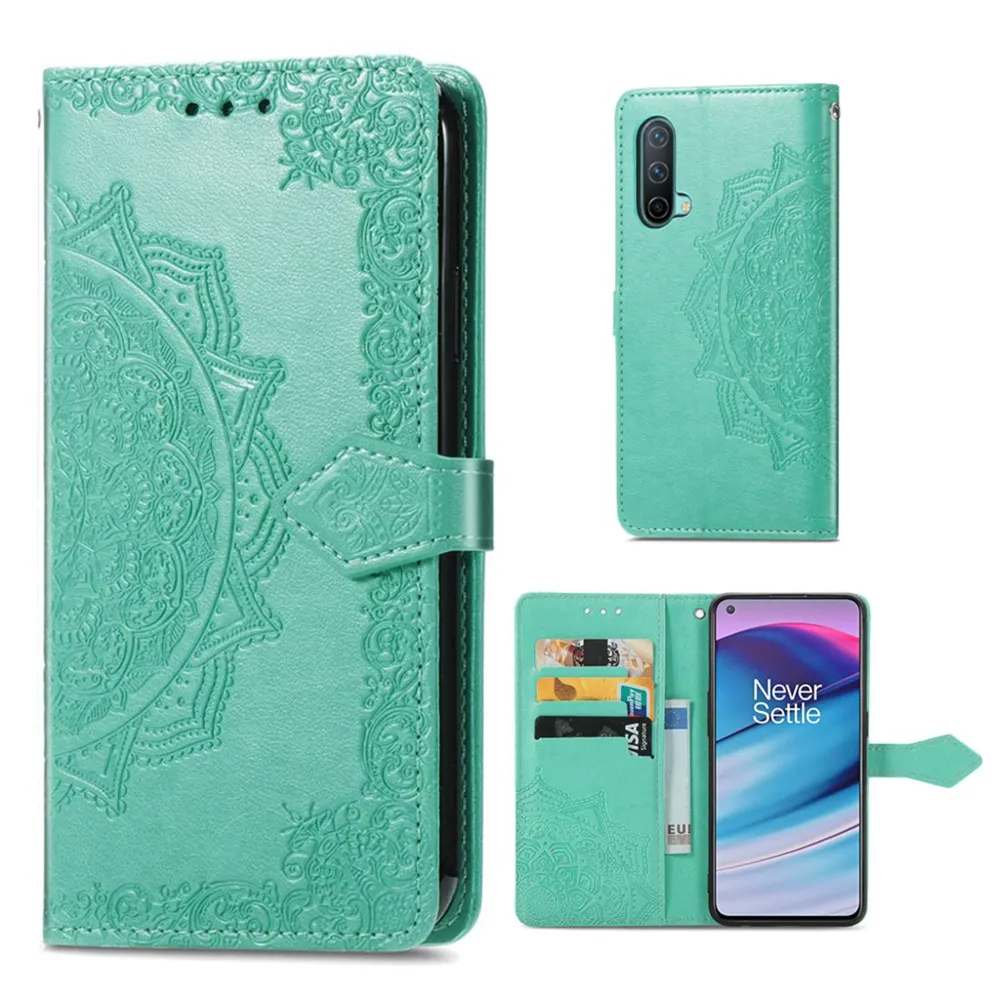 Mandala OnePlus Nord CE 5G Leder hülle - Grün