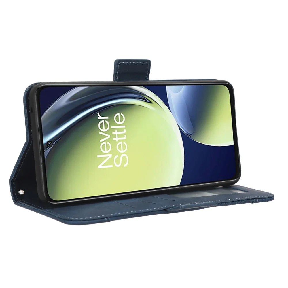 Moderne Leder Geldhülle für OnePlus Nord CE 3 Lite / OnePlus Nord N30 - Blau