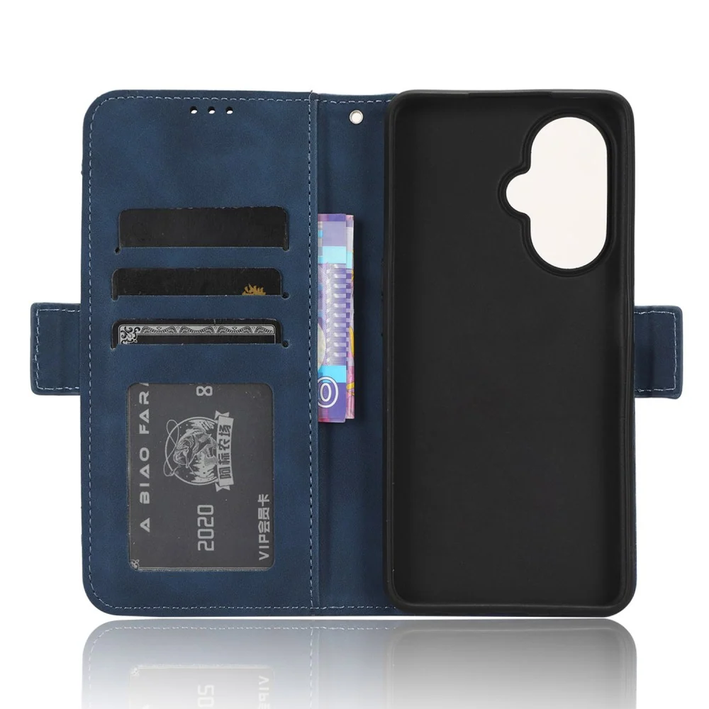 Moderne Leder Geldhülle für OnePlus Nord CE 3 Lite / OnePlus Nord N30 - Blau