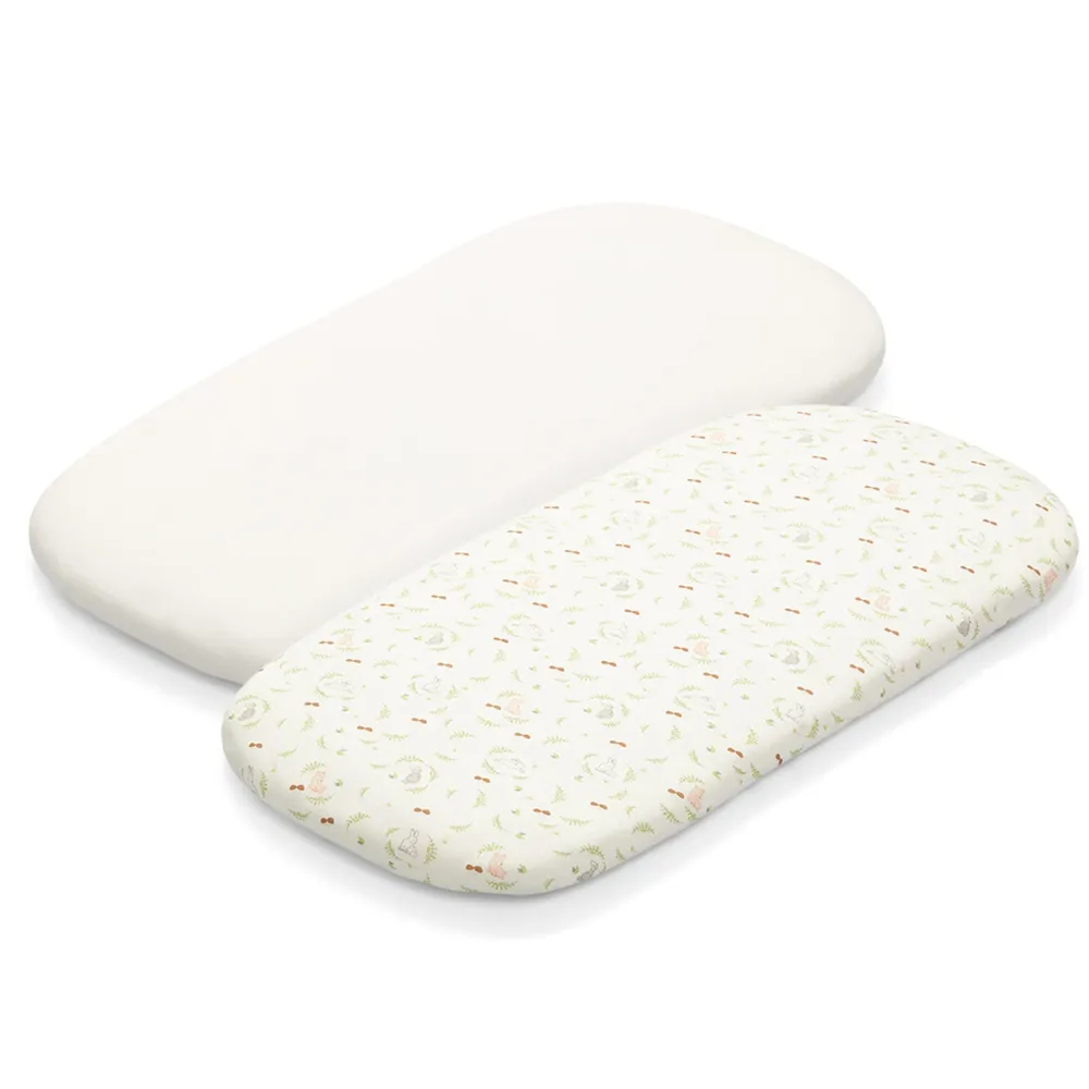 Babyono Spannbettlaken Reisebett Bambus Jersey 40x75cm Wald