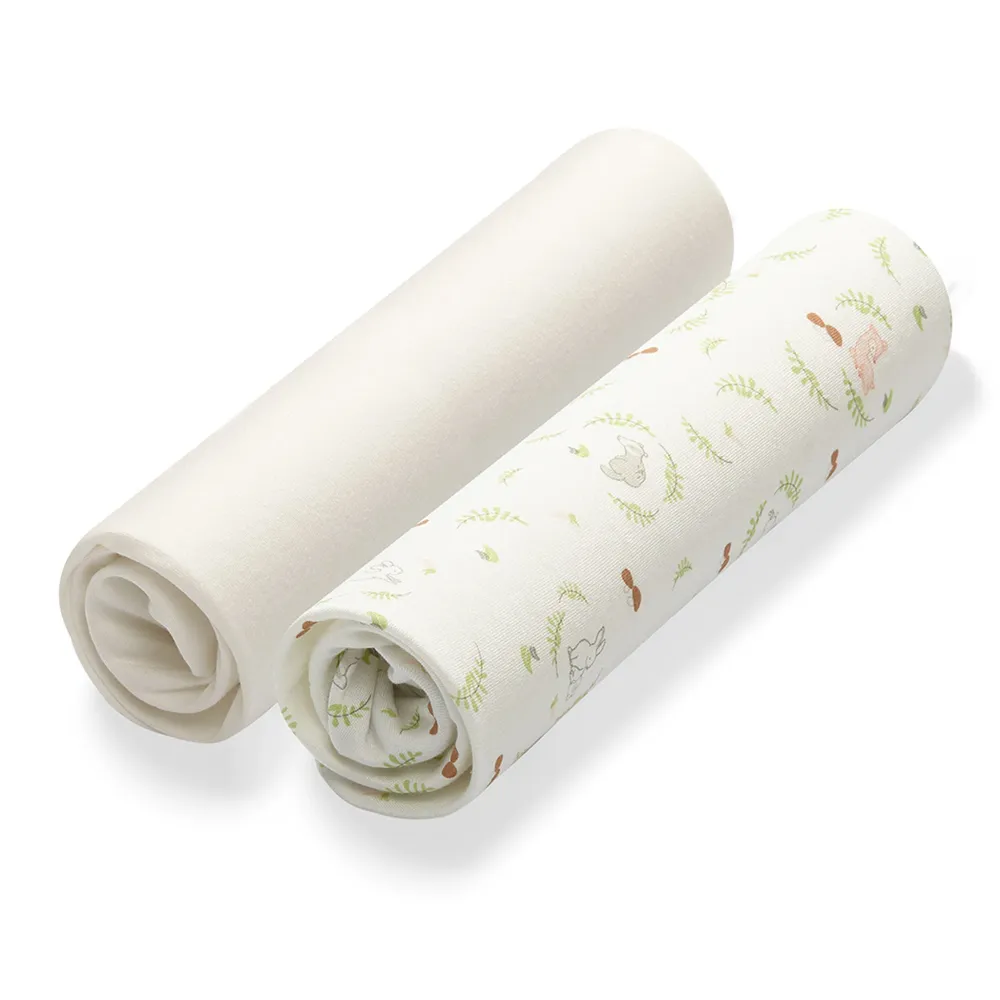Babyono Spannbettlaken Reisebett Bambus Jersey 40x75cm Wald