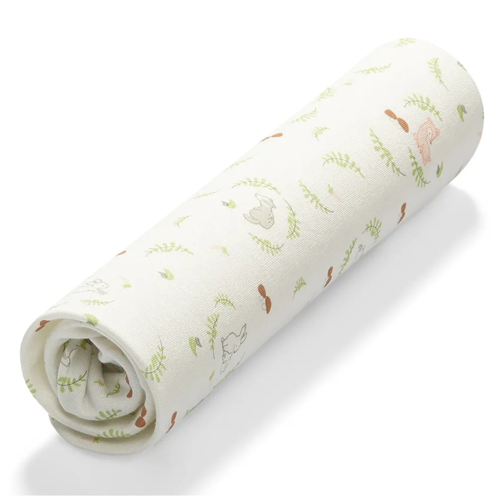 Babyono Spannbettlaken Reisebett Bambus Jersey 40x75cm Wald
