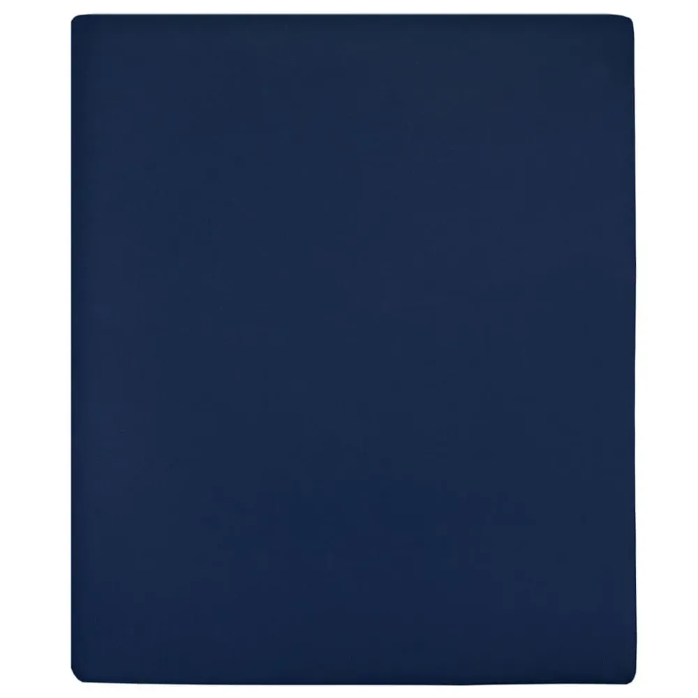 Spannbettlaken Jersey Marineblau 140x200 cm Baumwolle