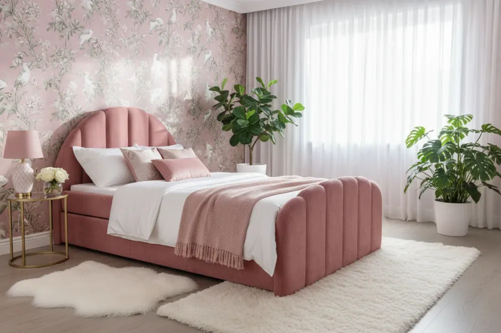 Richmond Interiors Einzelbett Pixie Rosé mit Ausziehbett | 120×200 cm