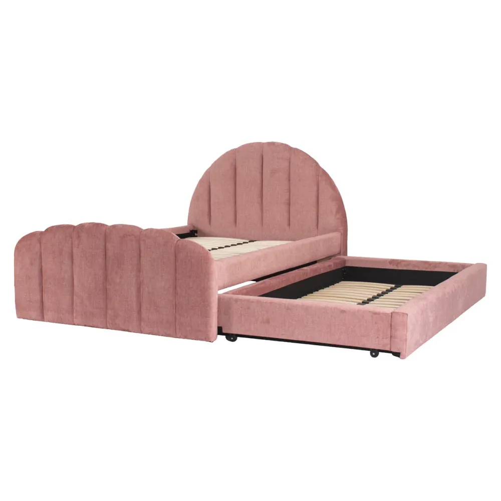 Richmond Interiors Einzelbett Pixie Rosé mit Ausziehbett | 120×200 cm