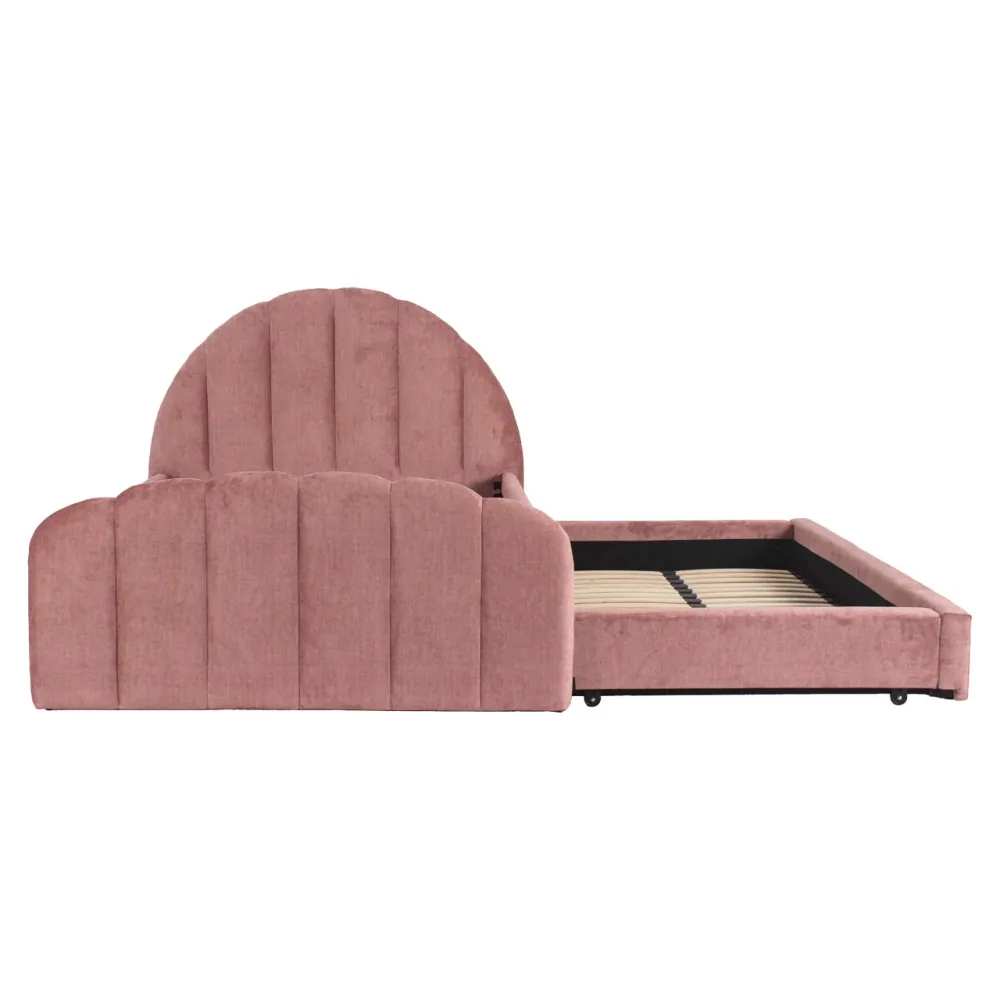 Richmond Interiors Einzelbett Pixie Rosé mit Ausziehbett | 120×200 cm