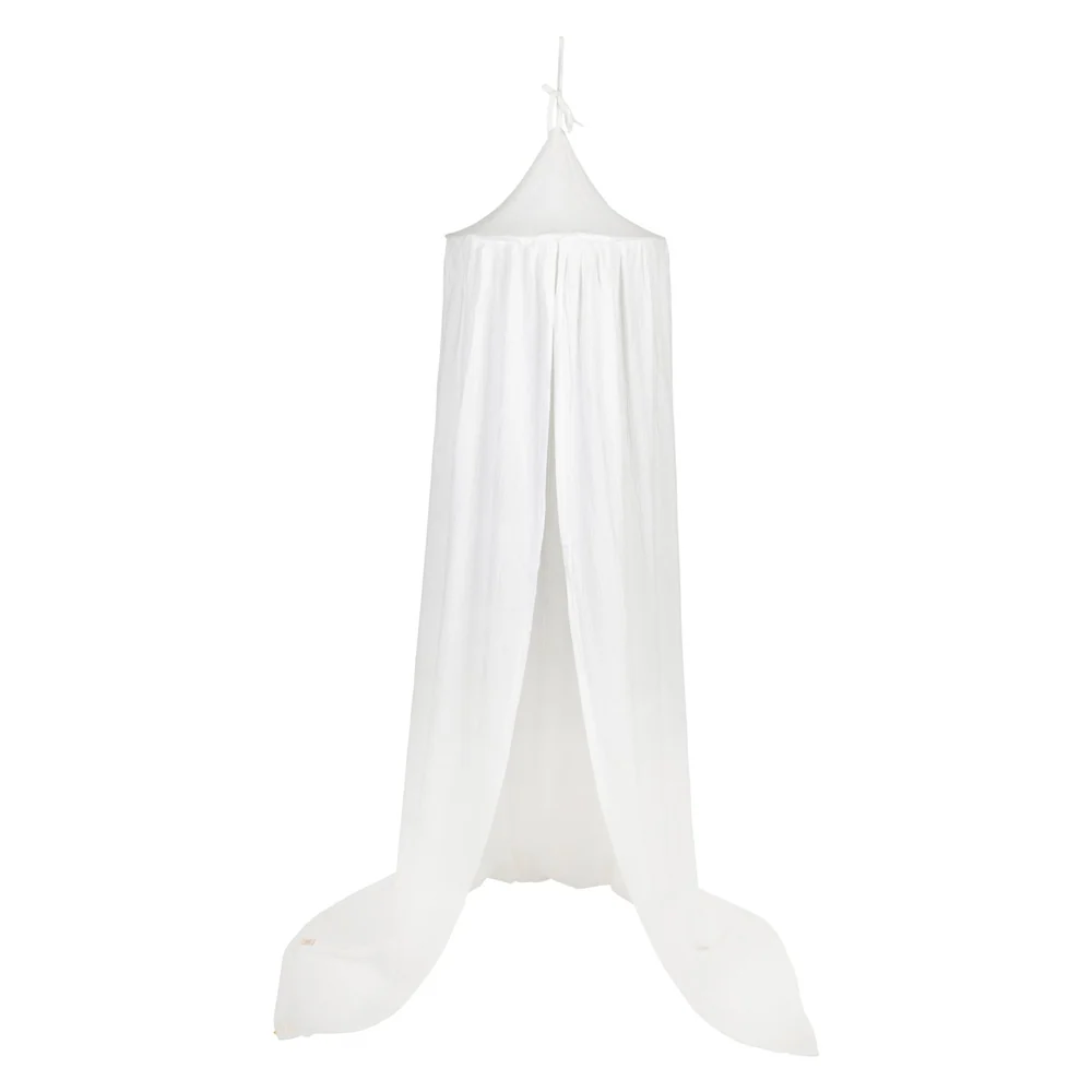Betthimmel Baldachin aus Bio Baumwolle 240 cm, Creme