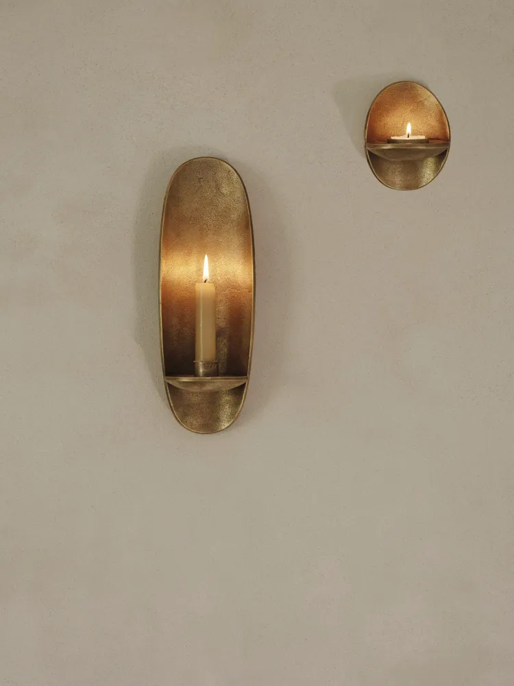 Agapé Wall Tealight Holder - Brass Finish