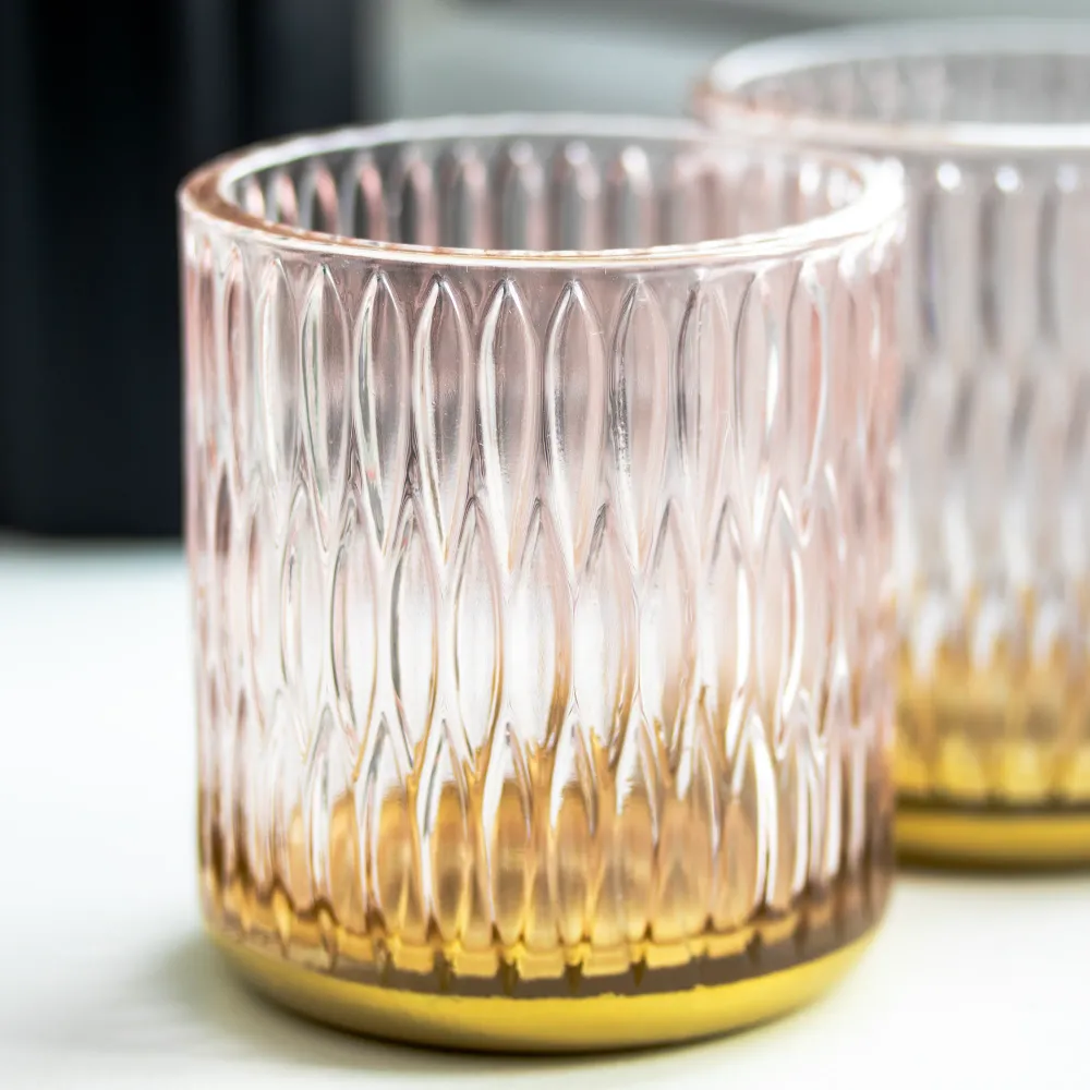Set 2 Pink Diamond Glass Tealight Holders Darthome Limited