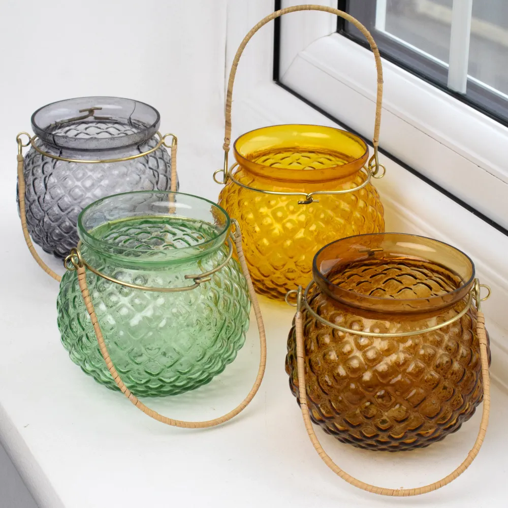 Set 4 Warm Diamond Glass Tea Light Holders Darthome Limited