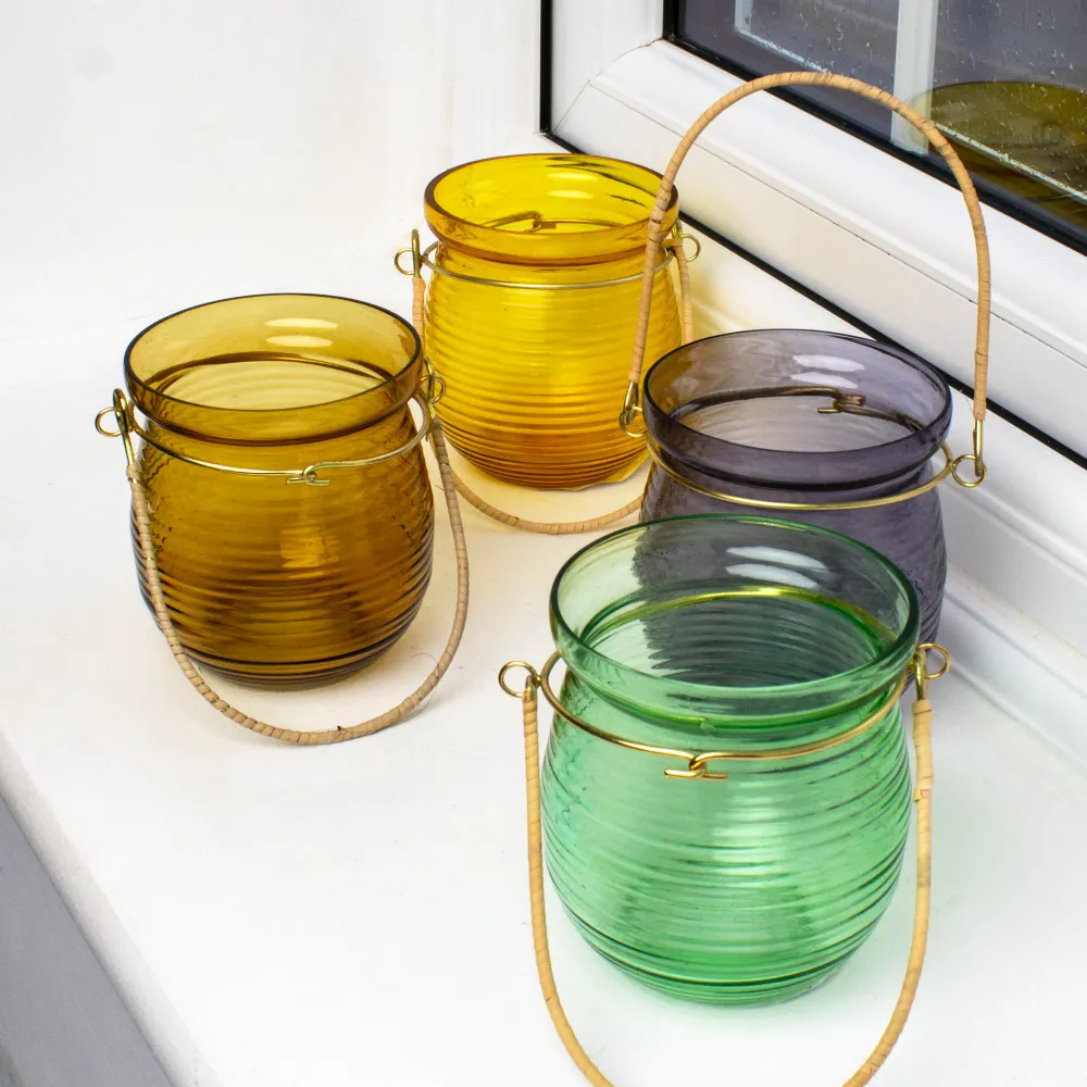Set 4 Warm Fluted Glass Tea Light Holders Darthome Limited