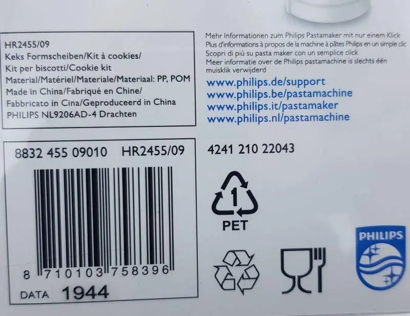 Cookies Accessoire für die Pastamaker Philips Avance Collection