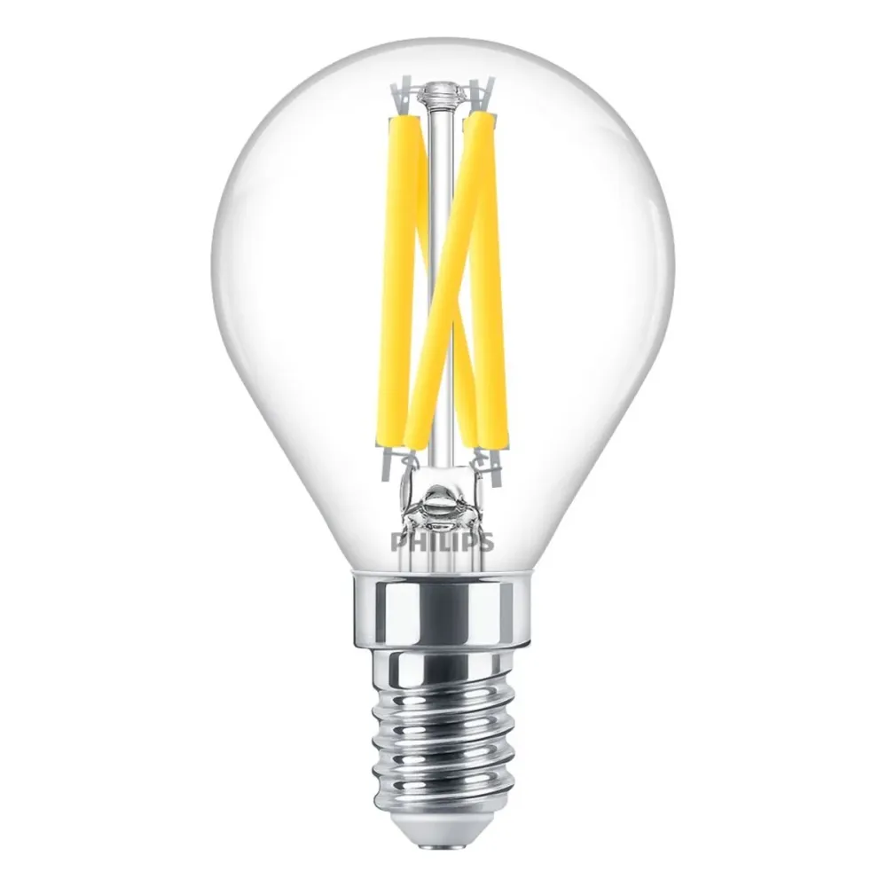 Philips MASTER LED E14 Kugelfilament, klar, 5,9 W, 806 lm – 922–927, dimmbar bis warm | Beste Farbwiedergabe – Dimmbar – E...