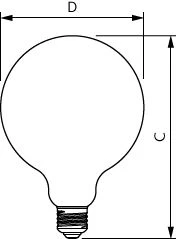 Philips MASTER Value LED-Glühbirne | G120 | 5,9 W | 2700 K – Warmweiß (827) | 806 Lumen | Dimmbar