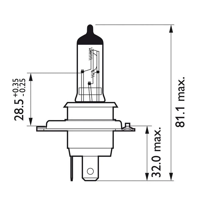 Philips Vision Moto Scheinwerfer Glühbirne H4 55/60W