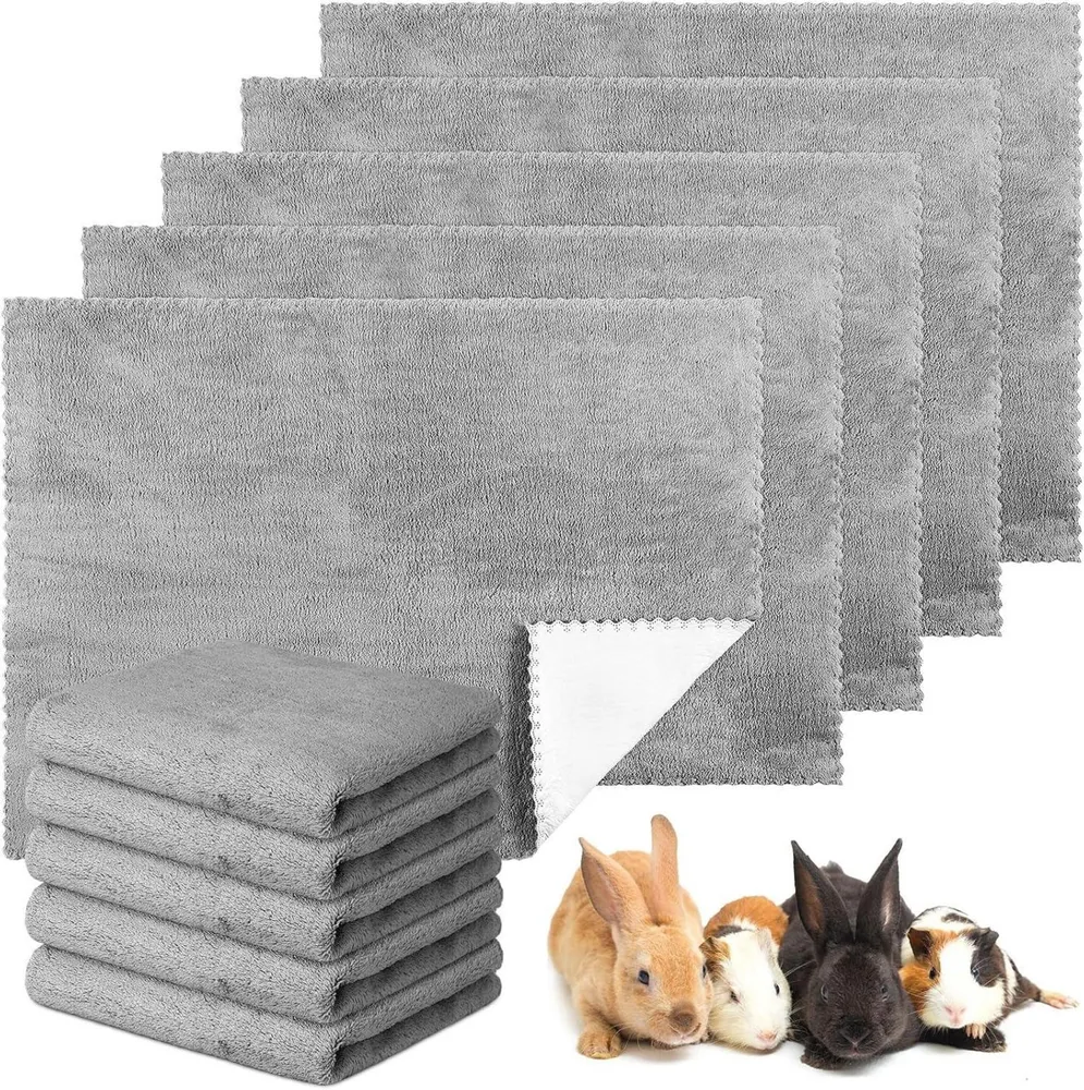 10er Set Wasserdichte Meerschweinchen Decken Grau 18 x 24