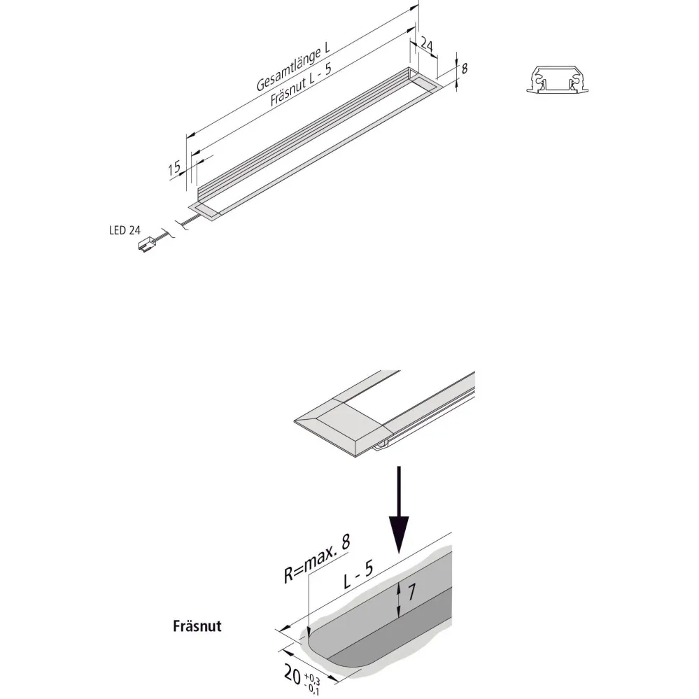 Hera - Decken-/Wandleuchte LED Einbauleuchte LED - #61002550302 ww