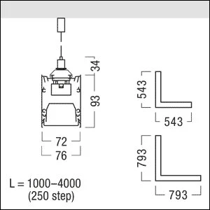 Zumtobel Group - Decken-/Wandleuchte Eck-Kanal f.LED-Lichtlinie SLN2-C CL #42189777 927-965, silber