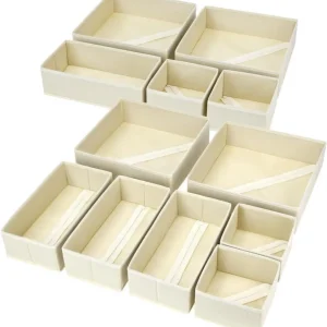 12-teiliges Schrank Organizer Set Aufbewahrungsbox Stoff