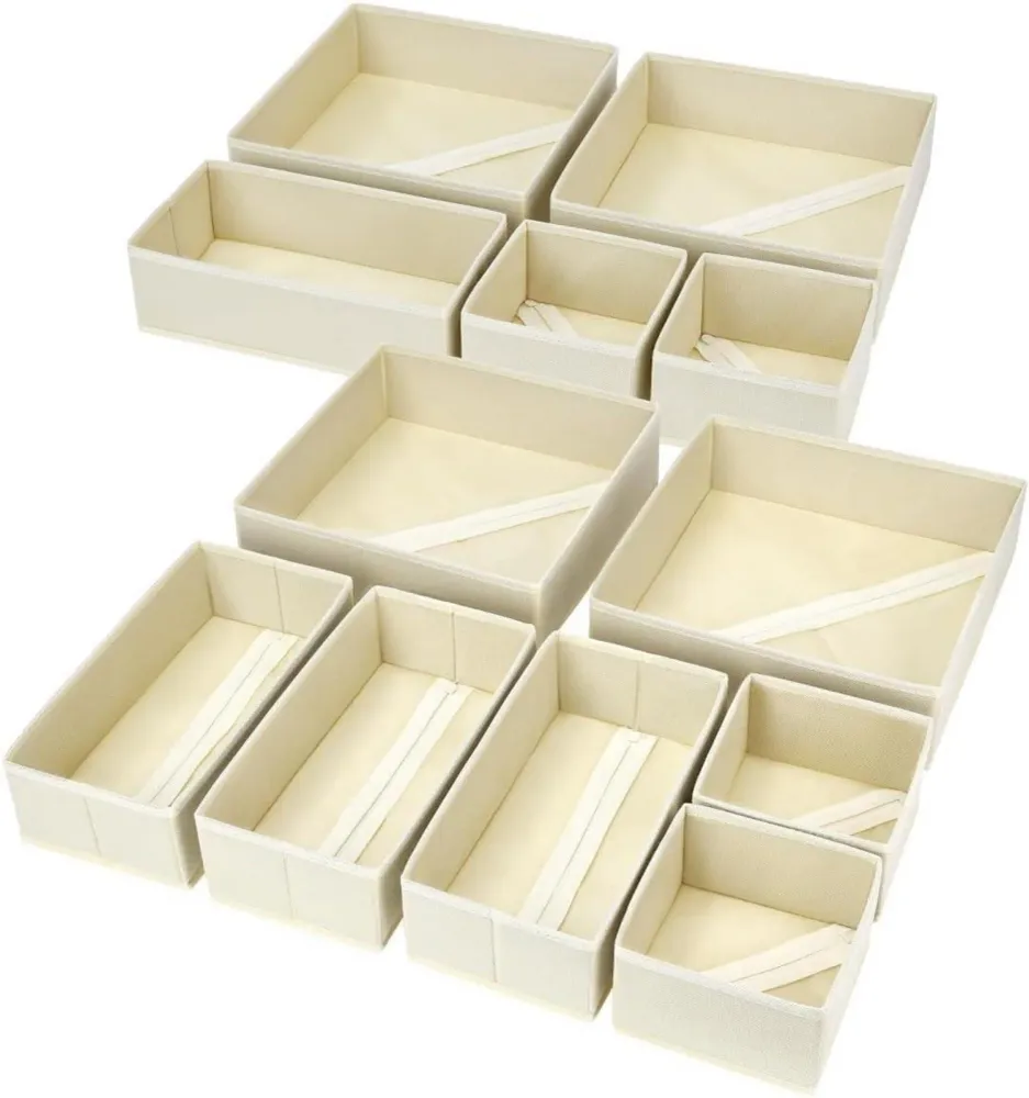 12-teiliges Schrank Organizer Set Aufbewahrungsbox Stoff