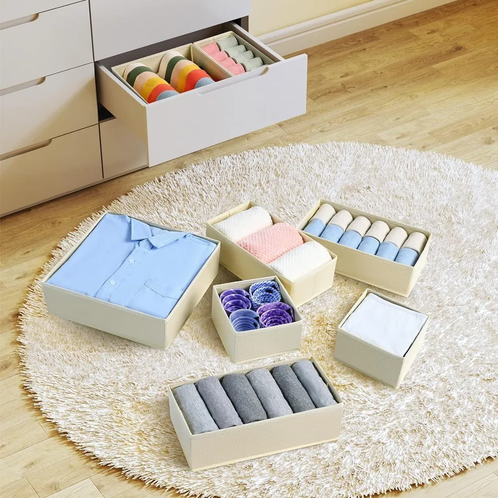 12-teiliges Schrank Organizer Set Aufbewahrungsbox Stoff