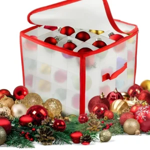 Aufbewahrungsbox für Christbaumkugeln Rot 64