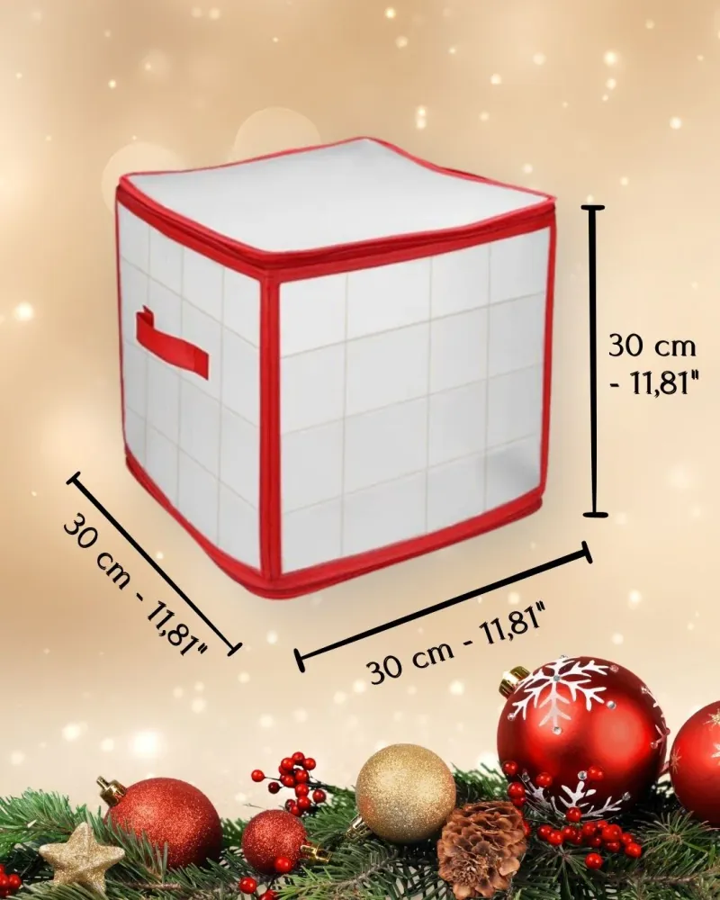 Aufbewahrungsbox für Christbaumkugeln Rot 64