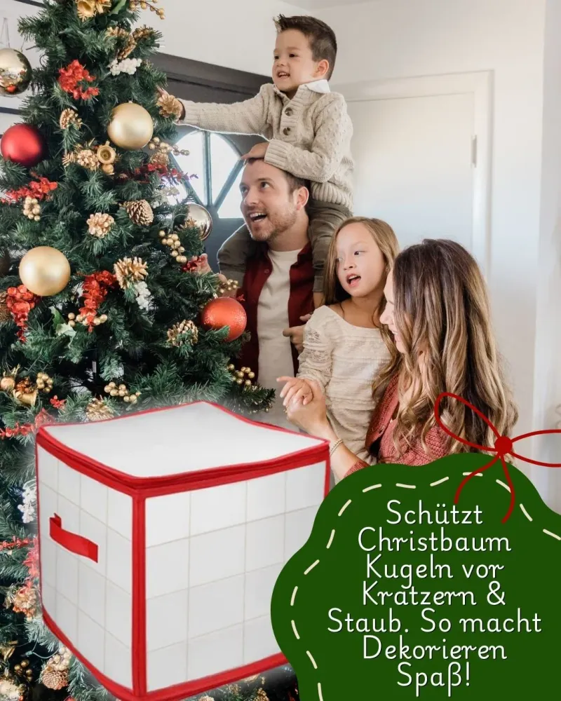 Aufbewahrungsbox für Christbaumkugeln Rot 64