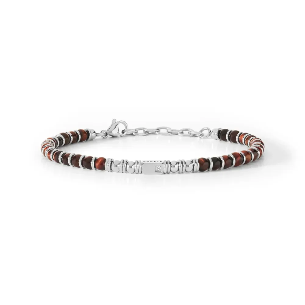 Comete District Tigerauge-Armband aus Stahl UBR 888