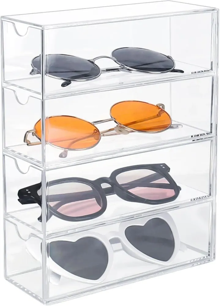 CTDMJ Brillen Aufbewahrungsbox 4 Schubladen Acryl Organizer
