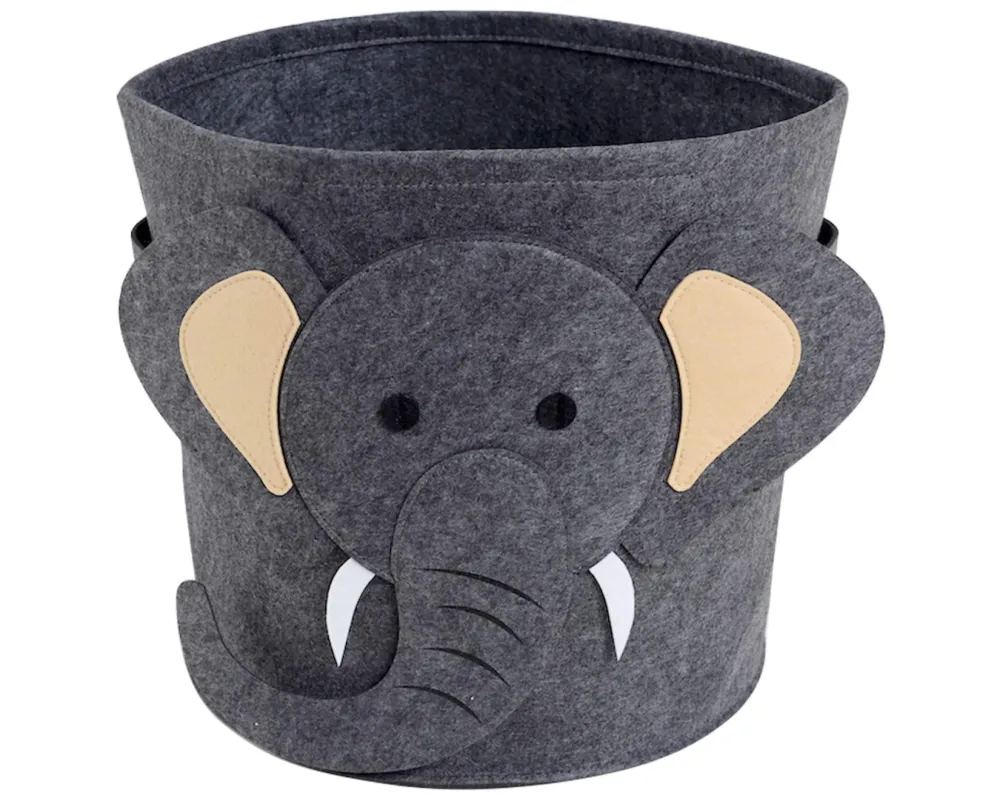 Elefant | Aufbewahrungsbox aus Filz | Langlebige Box zur Aufbewahrung von Spielzeug, Kleidung oder Kuscheltieren