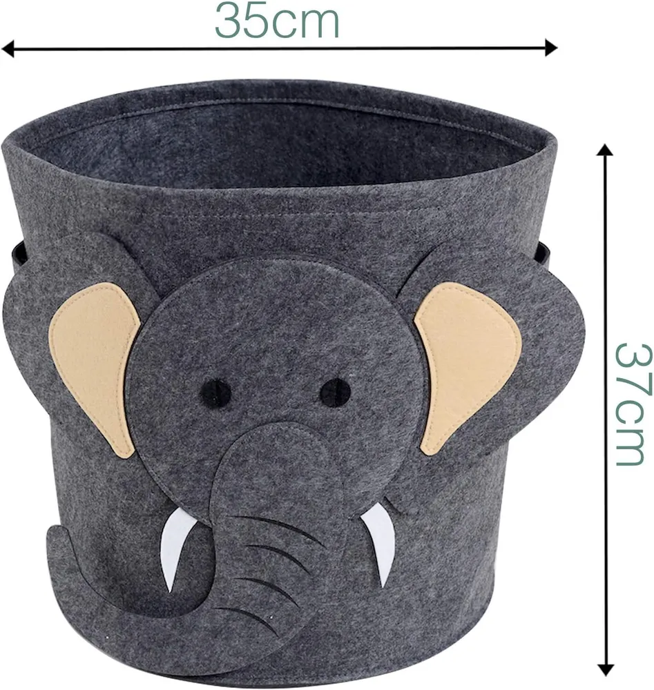 Elefant | Aufbewahrungsbox aus Filz | Langlebige Box zur Aufbewahrung von Spielzeug, Kleidung oder Kuscheltieren