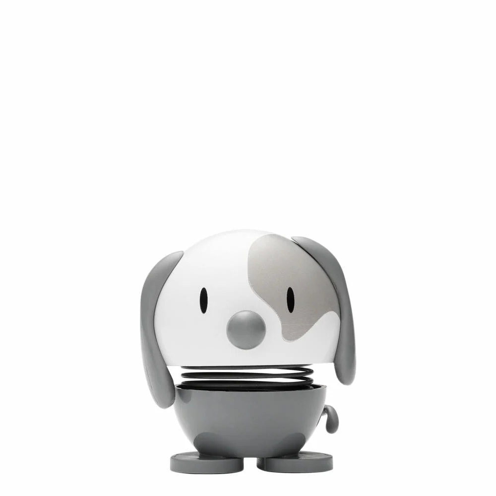 Hoptimist Small Dog, Wackelfigur, Hund Wackel Figur, Dekoidee, Dekoration, Kunststoff, Cool Grey, H 6 cm, 26125