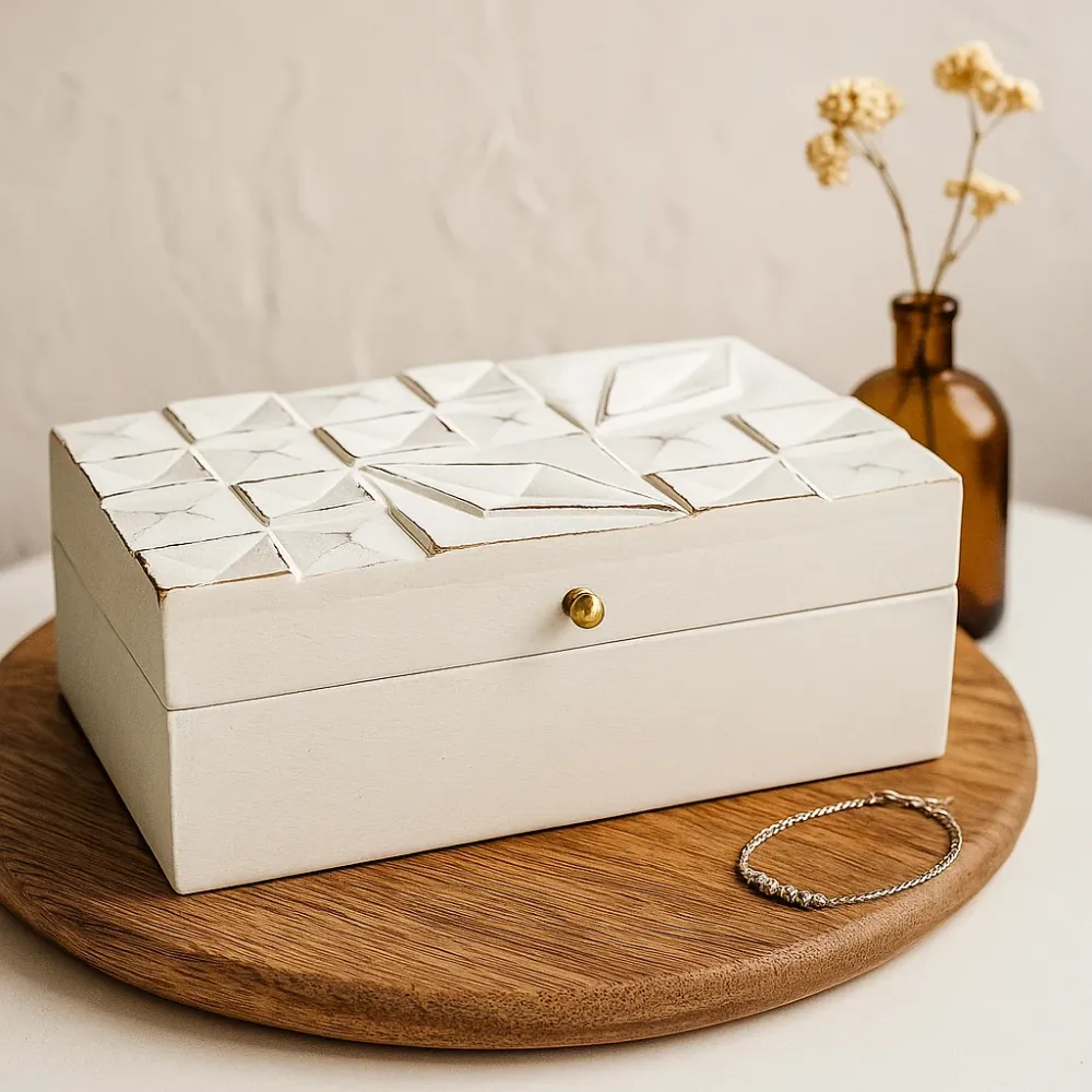 Mehrzweck-Aufbewahrungsbox Weiße Diamanten 22x12x10 cm