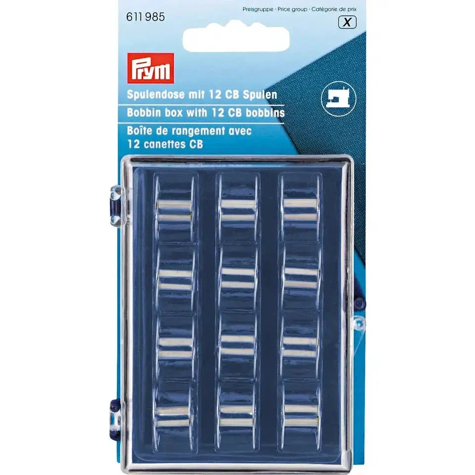 Prym Spulen CB - 20.5mm - 12x + Aufbewahrungsbox - Metall
