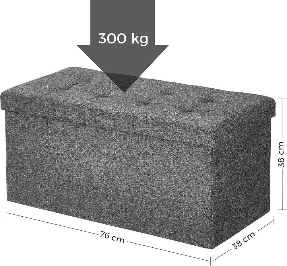 Sitzbank Aufbewahrungsbox klappbar 300kg Schiefergrau
