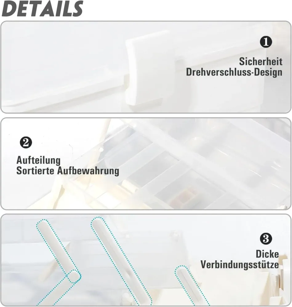 SYLANDO 31,5cm Aufbewahrungsbox mit Fächern und
