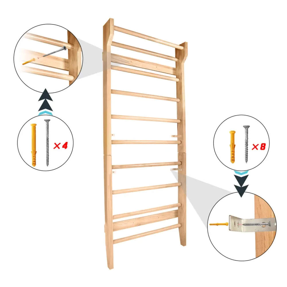 ZERRO Wooden Gymnastic Wall Bars - Classic Design
