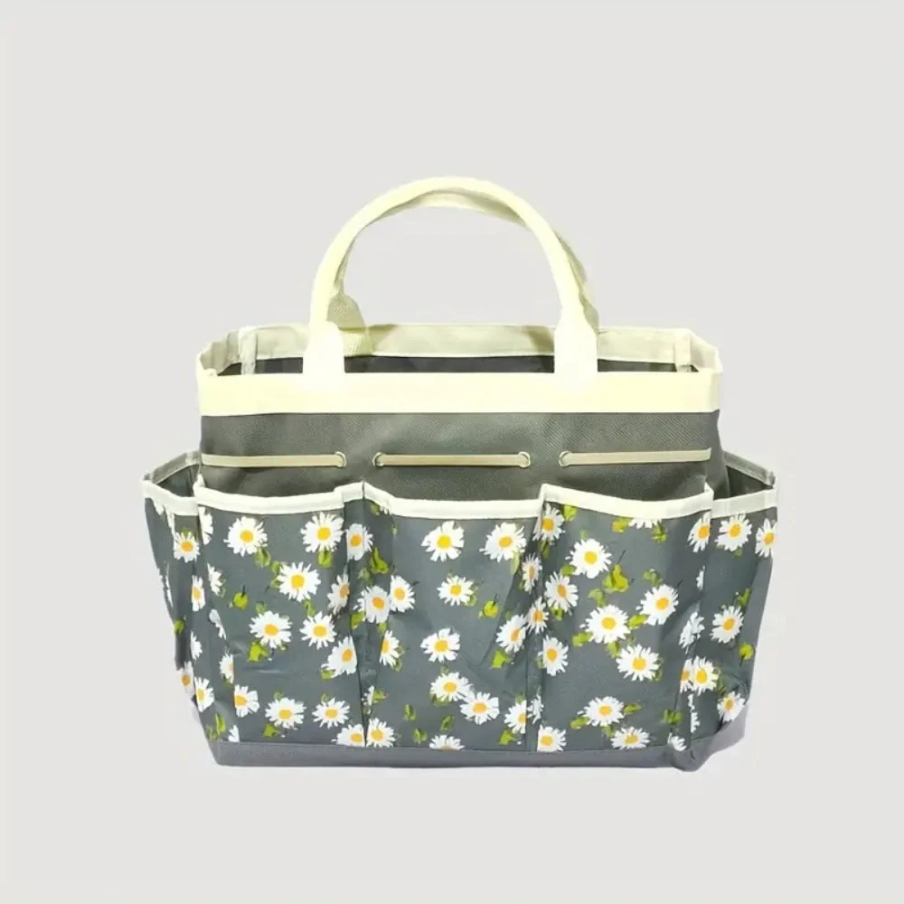 Oxford Floral Garden Tool Organizer Bag Black Casa & Beyond