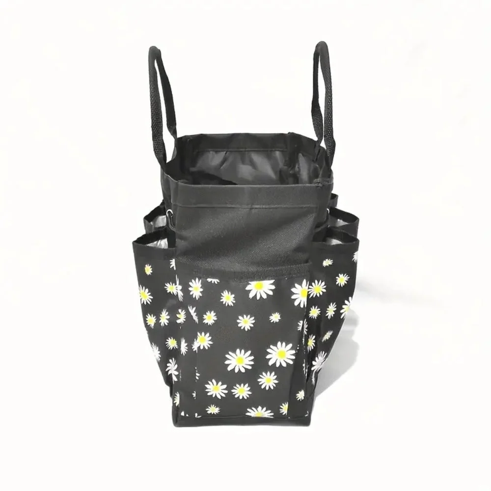Oxford Floral Garden Tool Organizer Bag Black Casa & Beyond