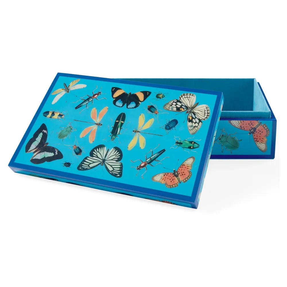 Deko Box BOTANIST Lacquer, medium blau