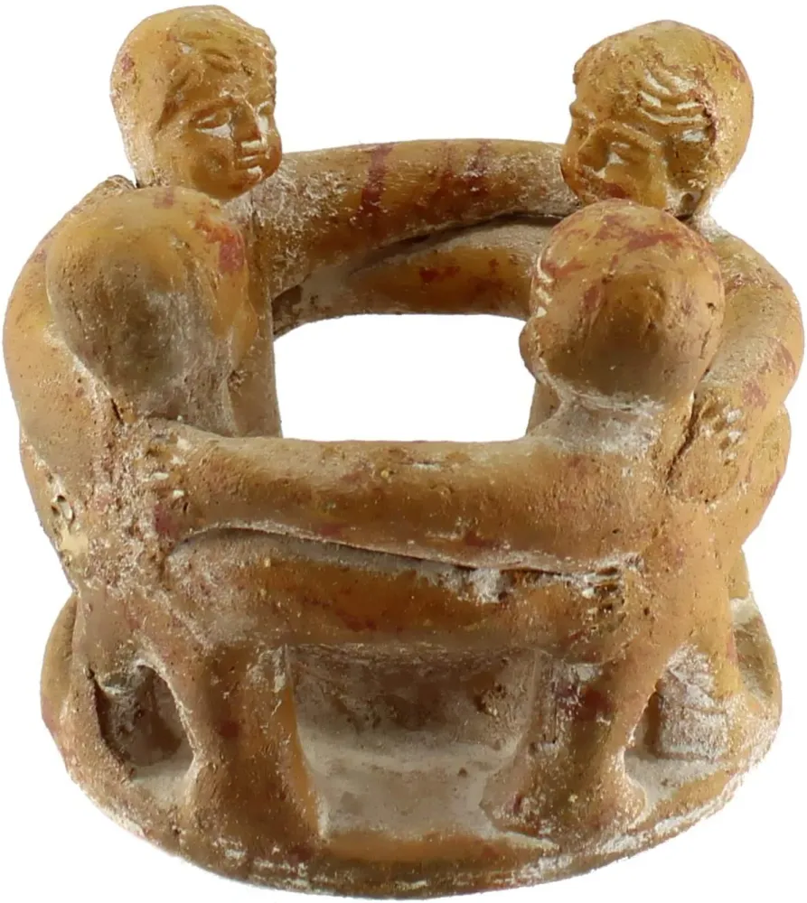 Freundeskreis – 4 Figuren aus Ton – Gelb