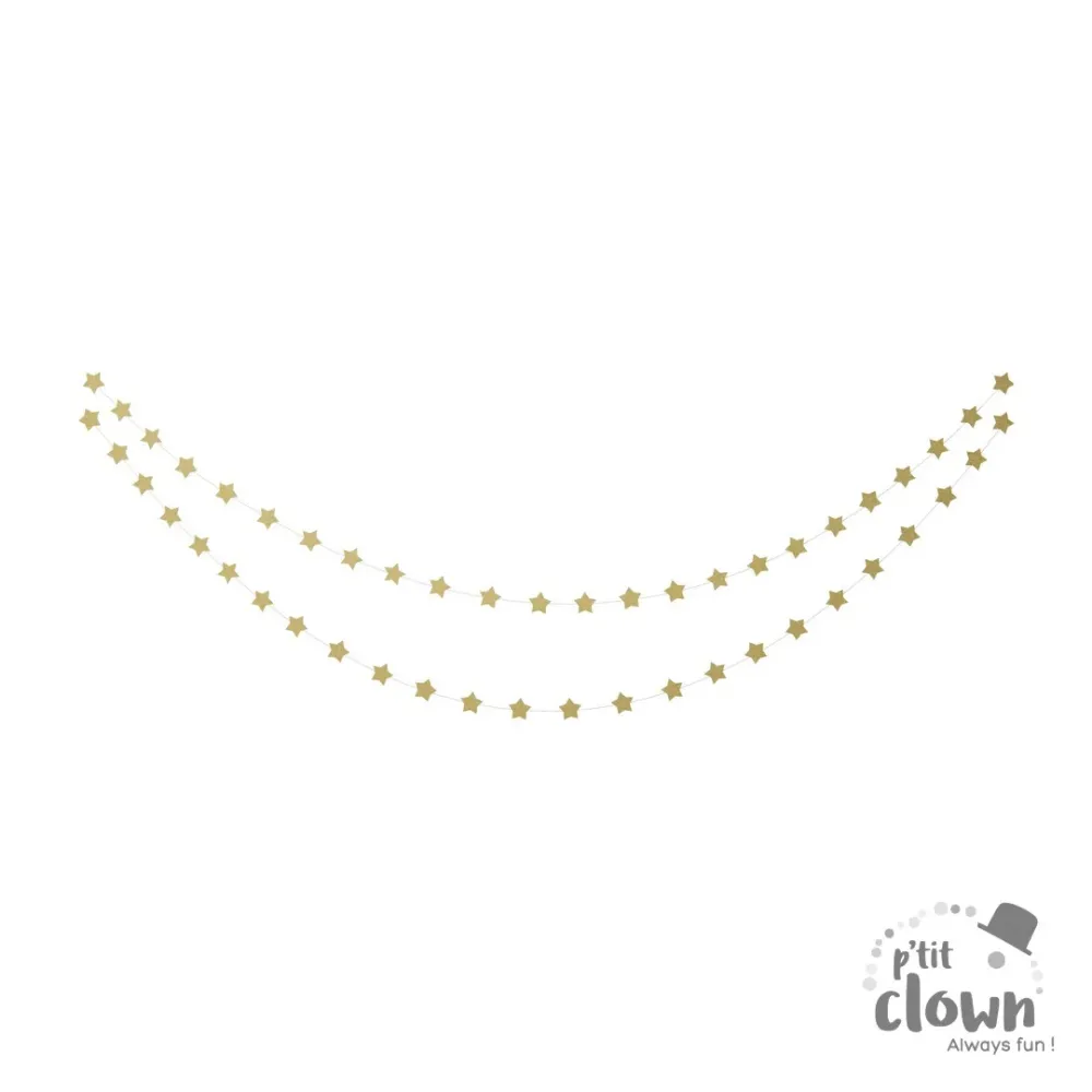 Glitzer Sternen Girlande, gold, 5m