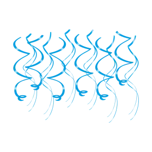 Hellblaue Hängende Dekoration Swirls 12 Stück