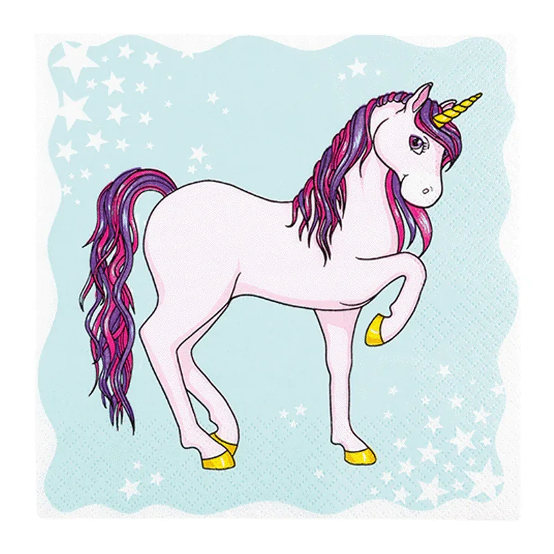 Lunchservietten „Unicorn“, 33x33 cm, 3-lagig, Home Fashion®, 20 Stück