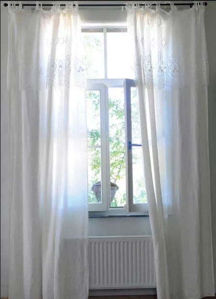 Pimlico – Scheibengardine Audrey Off White mit Stickereien 160 x 80 cm